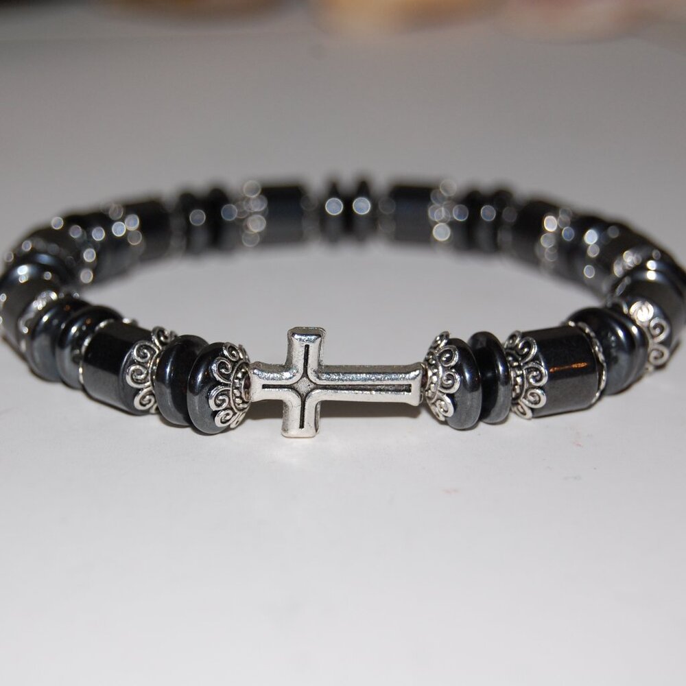 Cross Bracelet,Rosary Bracelet,Magnetic Bracelet,Cross Rosary Bracelet,Magnetic